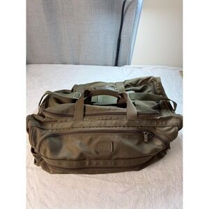 Tumi Olive Green Ballistic Nylon Duffel Bag Travel Weekender Carry On Monogram